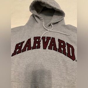 Harvard Vintage Grey Hoody Sweatshirt PreOwned Shows wear Life Authentic SizeXL